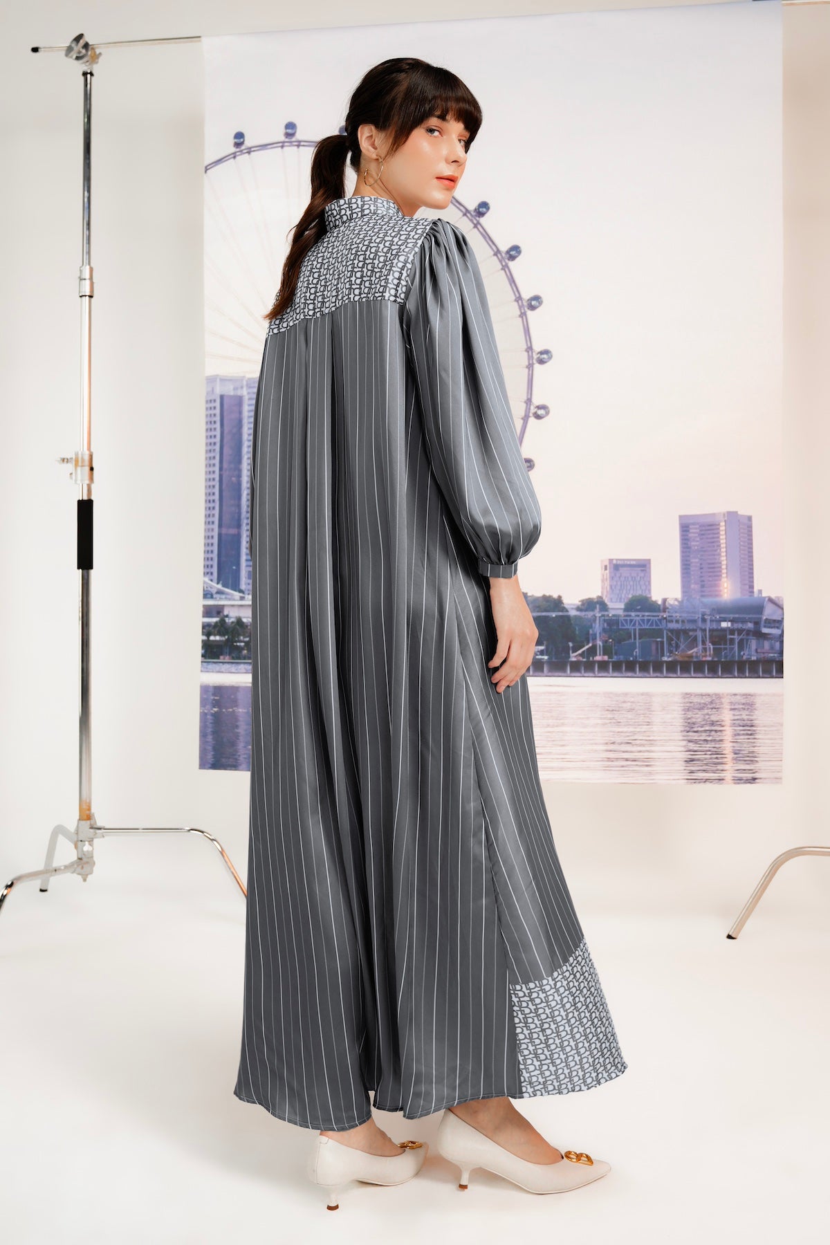 Monogram Maxi Dress - Graphite