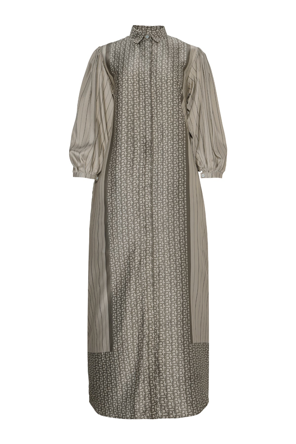 Monogram Maxi Dress - Tan