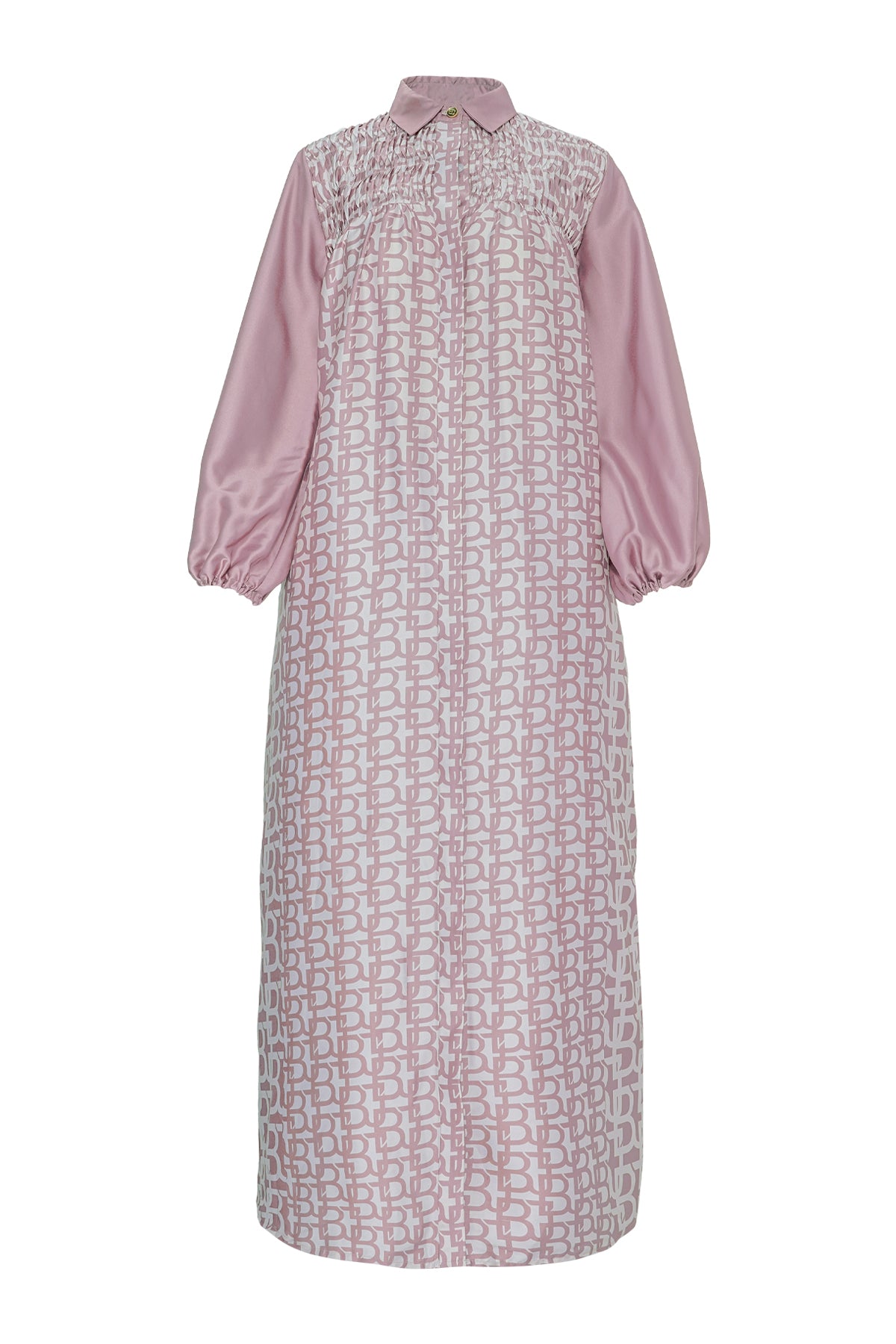 Monogram Smock Dress - Mauve