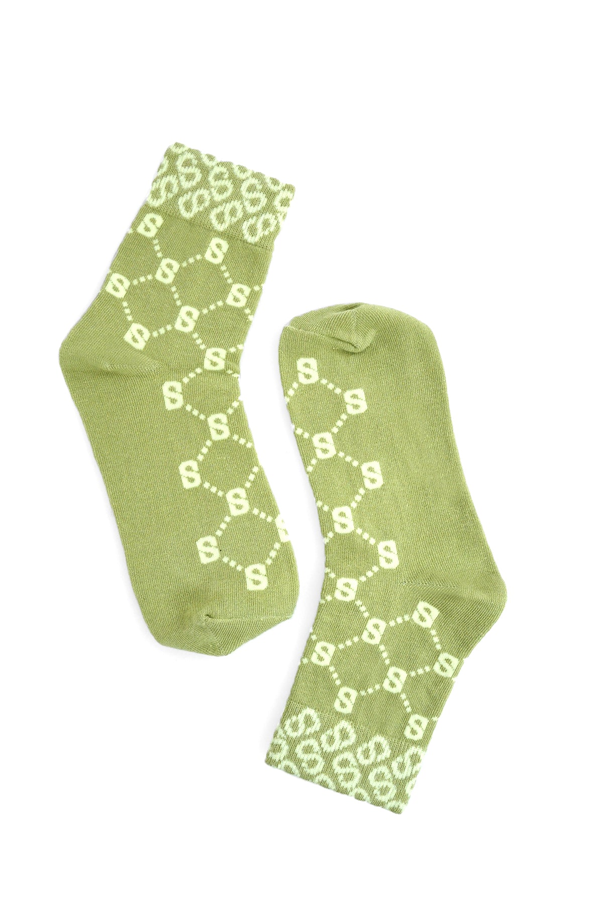 Monogram Socks Green - Medium