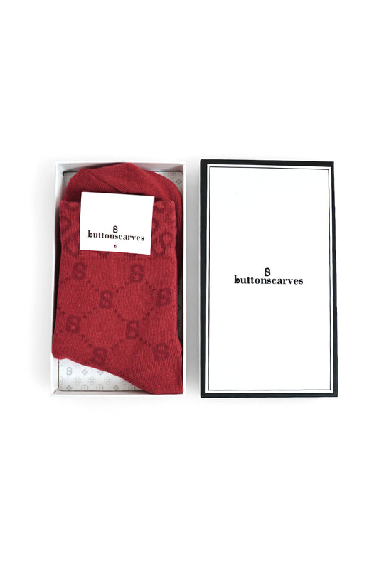 Monogram Socks Maroon - Short