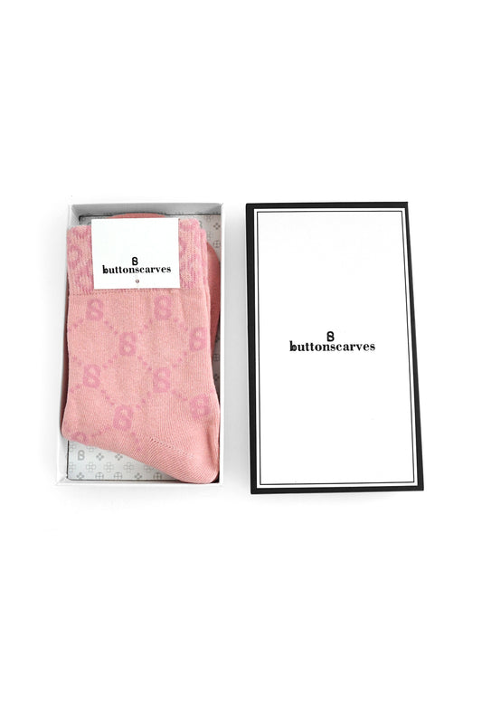 Monogram Socks Pink - Medium