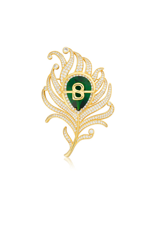 Morella Brooch - Emerald Gold