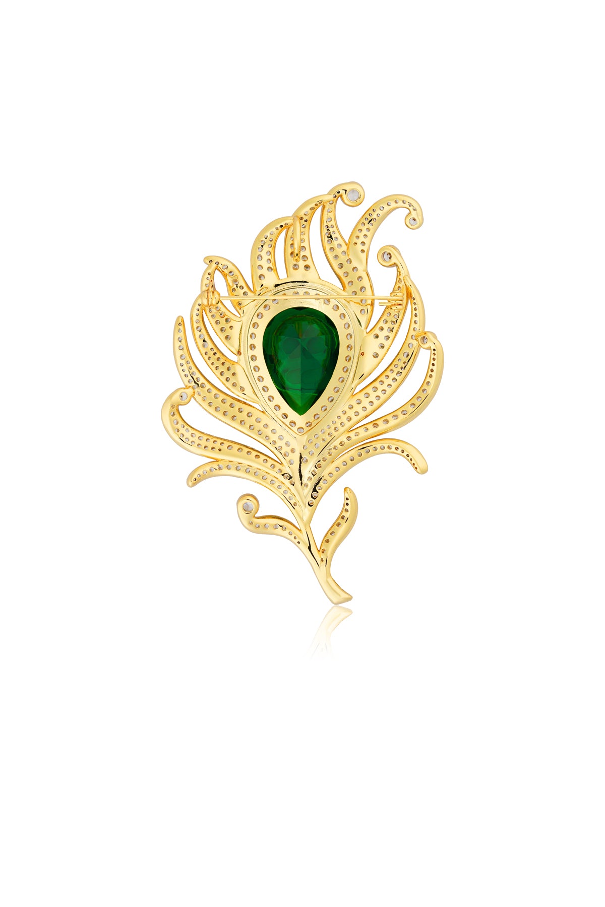 Morella Brooch - Emerald Gold