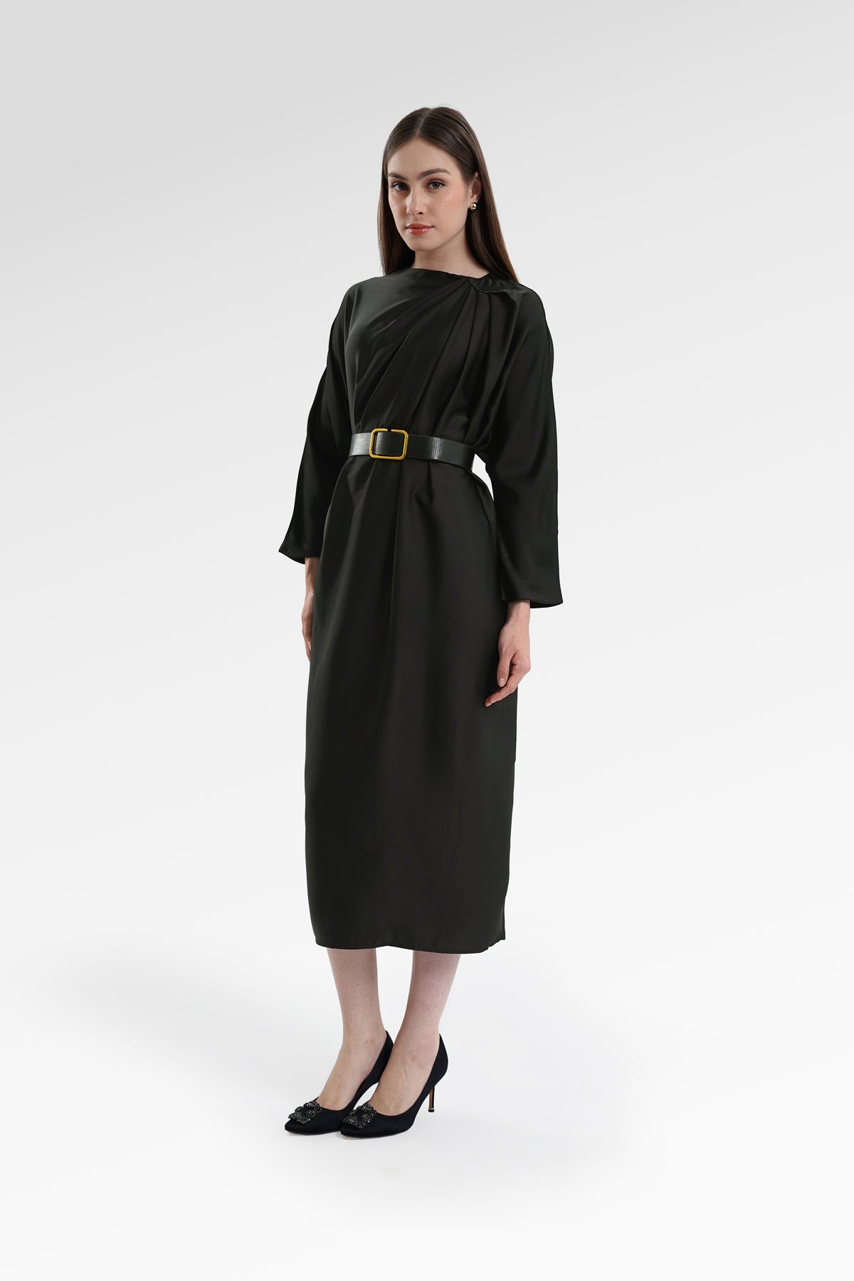 Mya Drapery Dress - Black