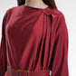 Mya Drapery Dress - Maroon