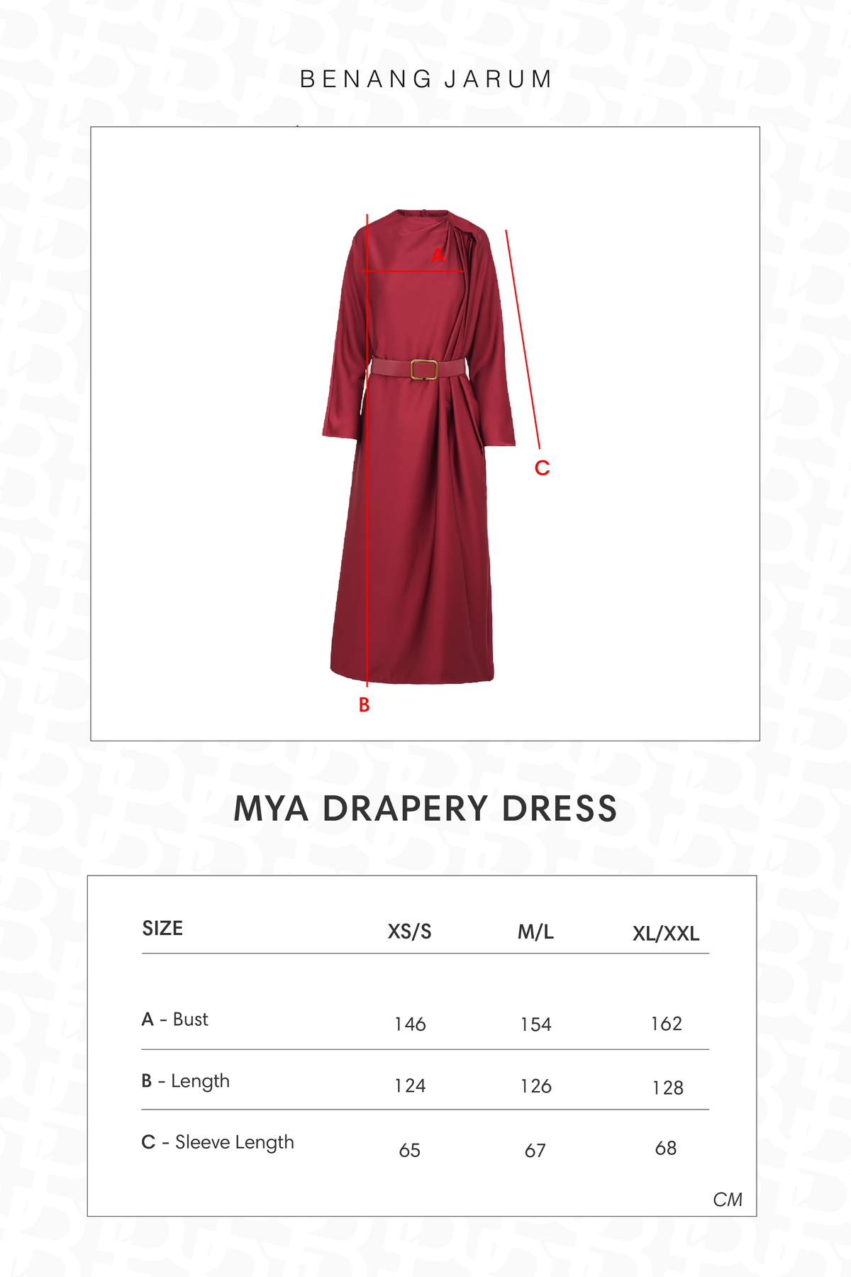 Mya Drapery Dress - Maroon