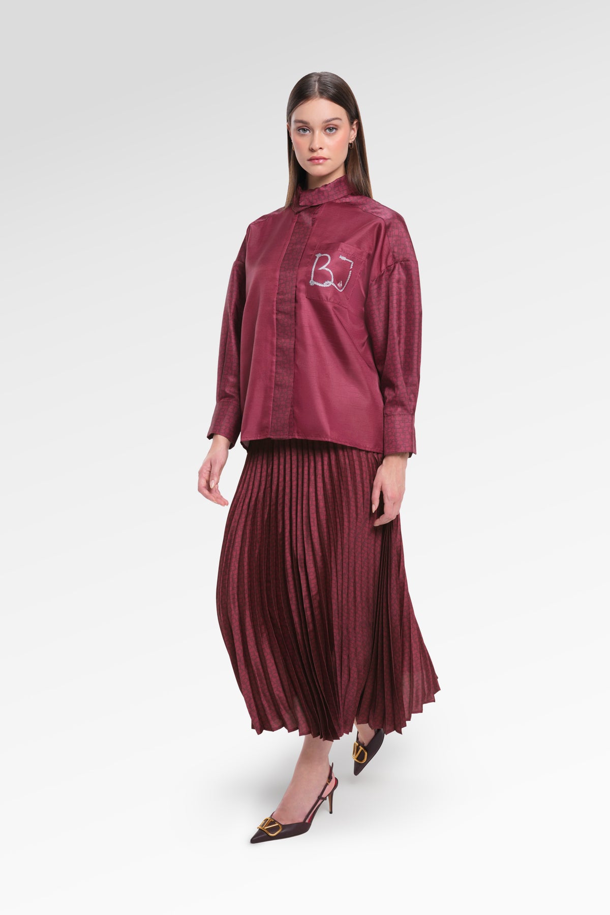 Nauticagram Oversized Shirt - Red Tide