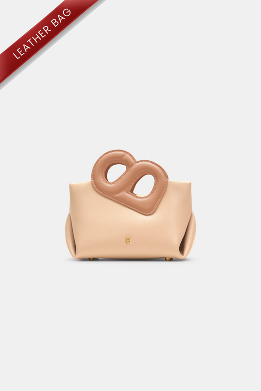 Nina Two-Tone Bag Small - Beige/Brown