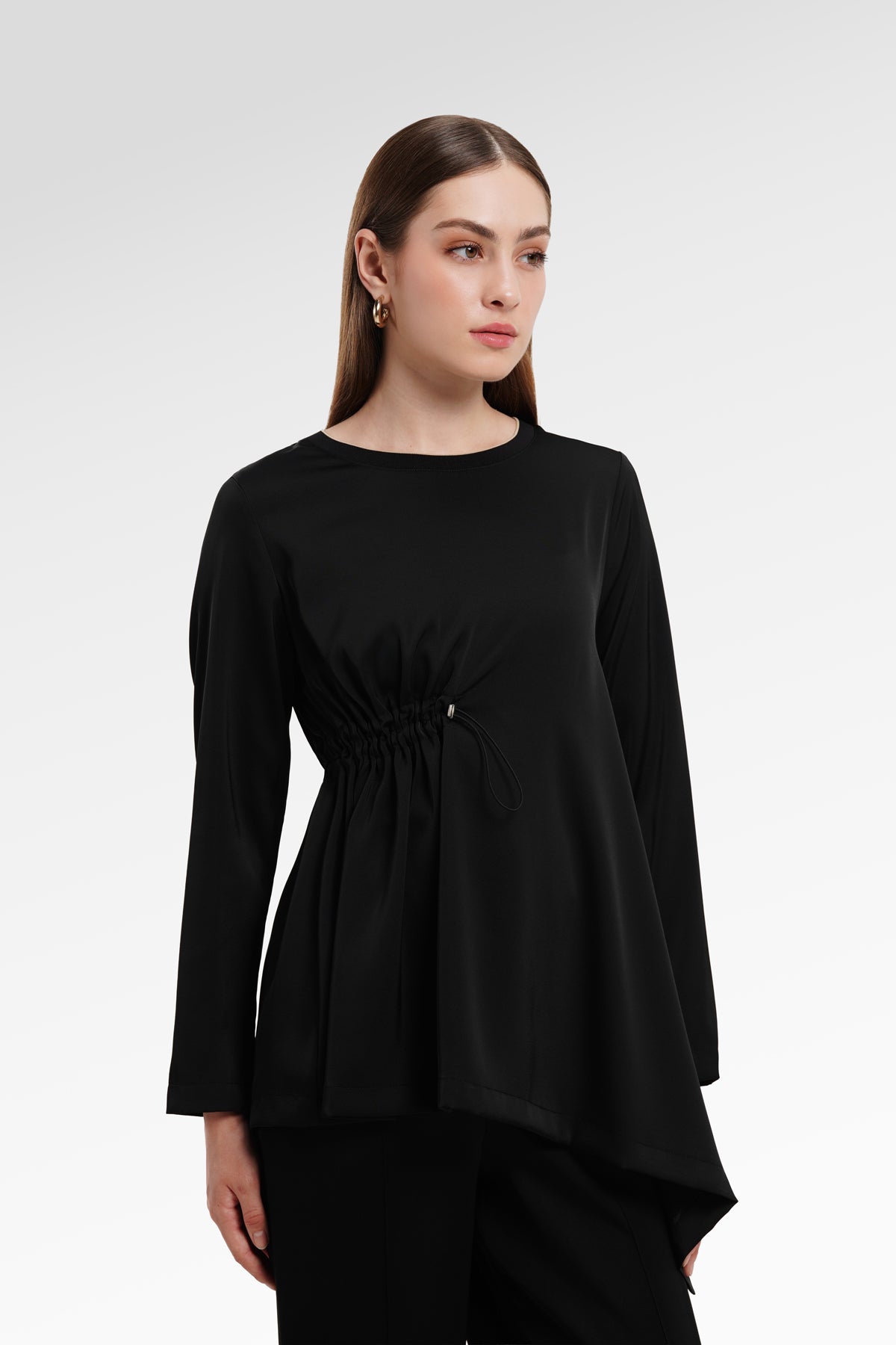 Nirma Asymmetric Blouse - Black