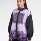 Opulent Bloom Oversize Shirt - Midnight Orchid