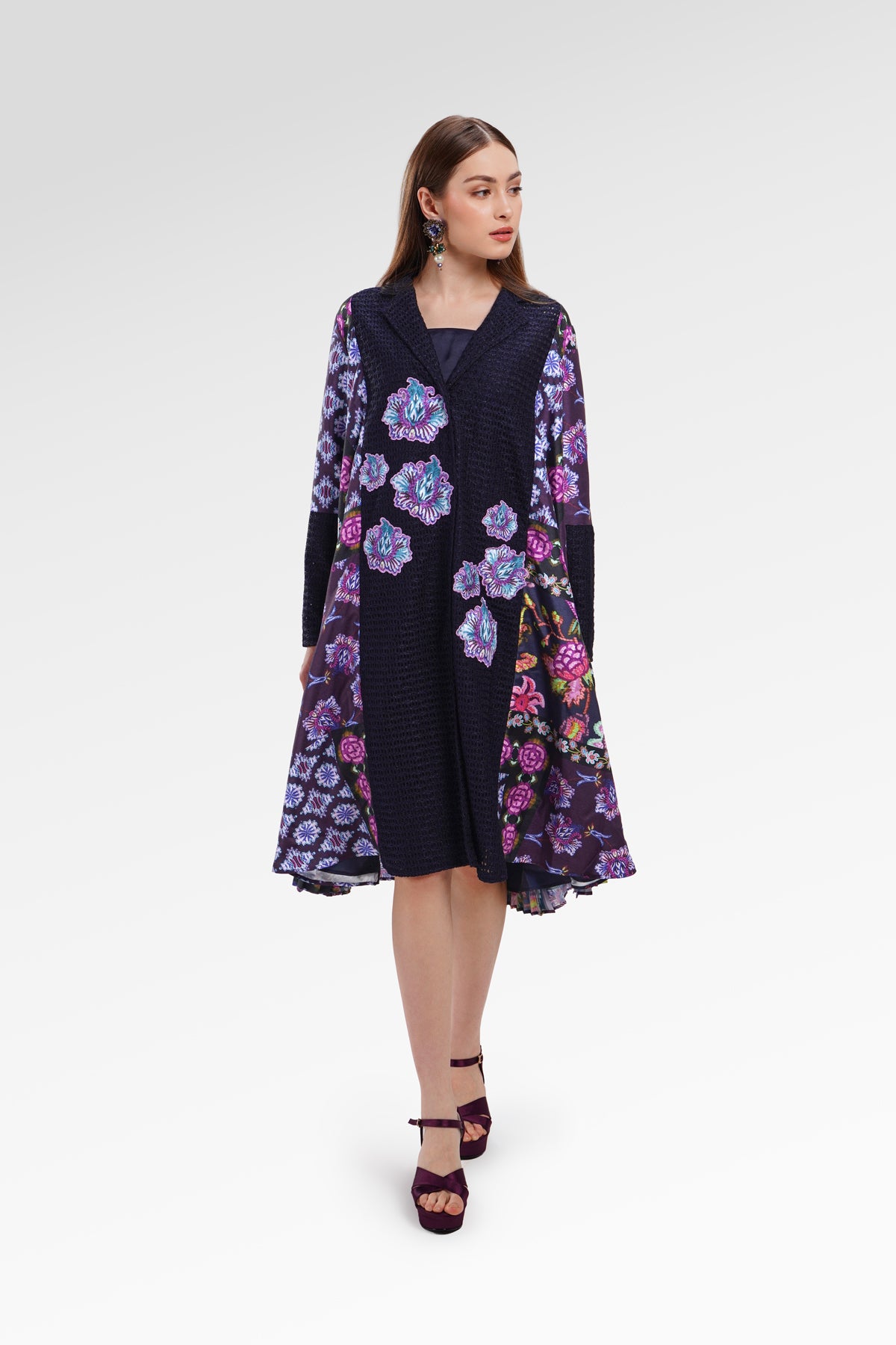 Opulent Bloom Pleated Outer - Midnight Mosaic