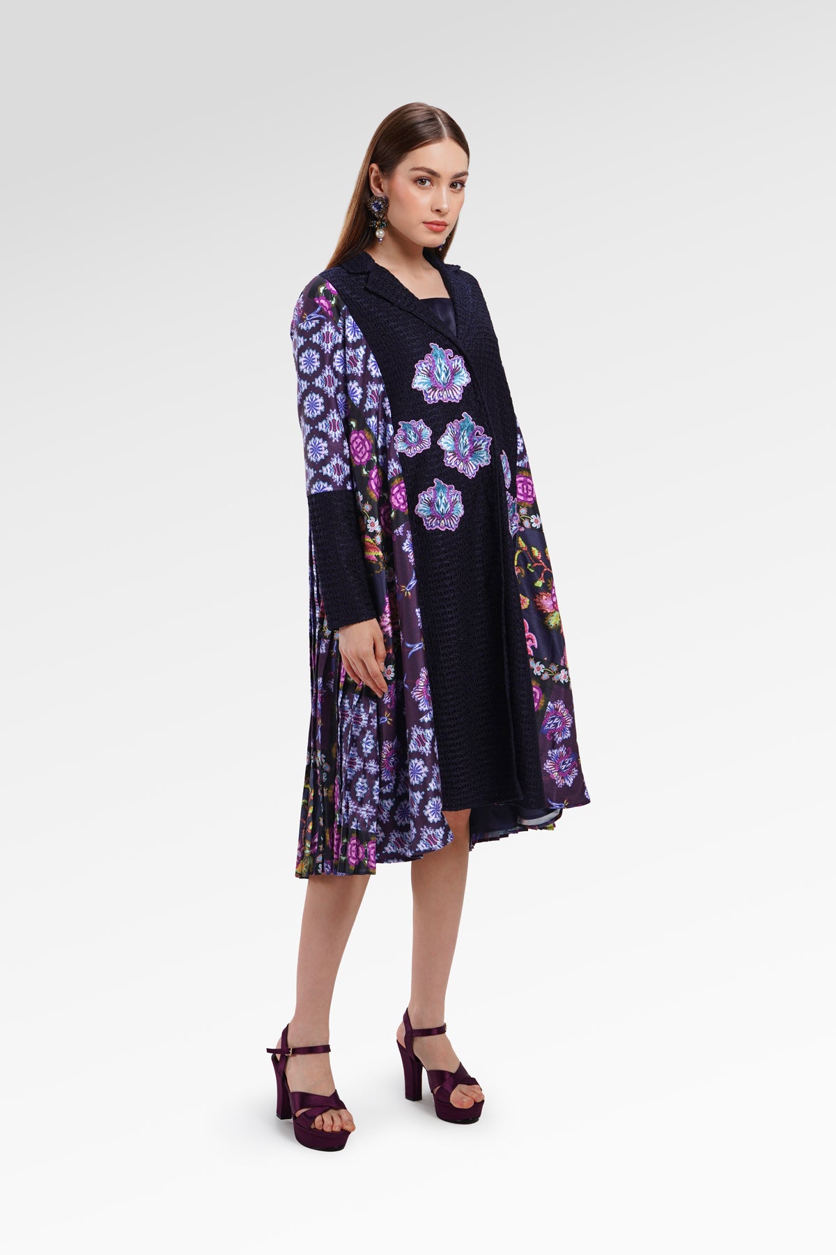 Opulent Bloom Pleated Outer - Midnight Mosaic