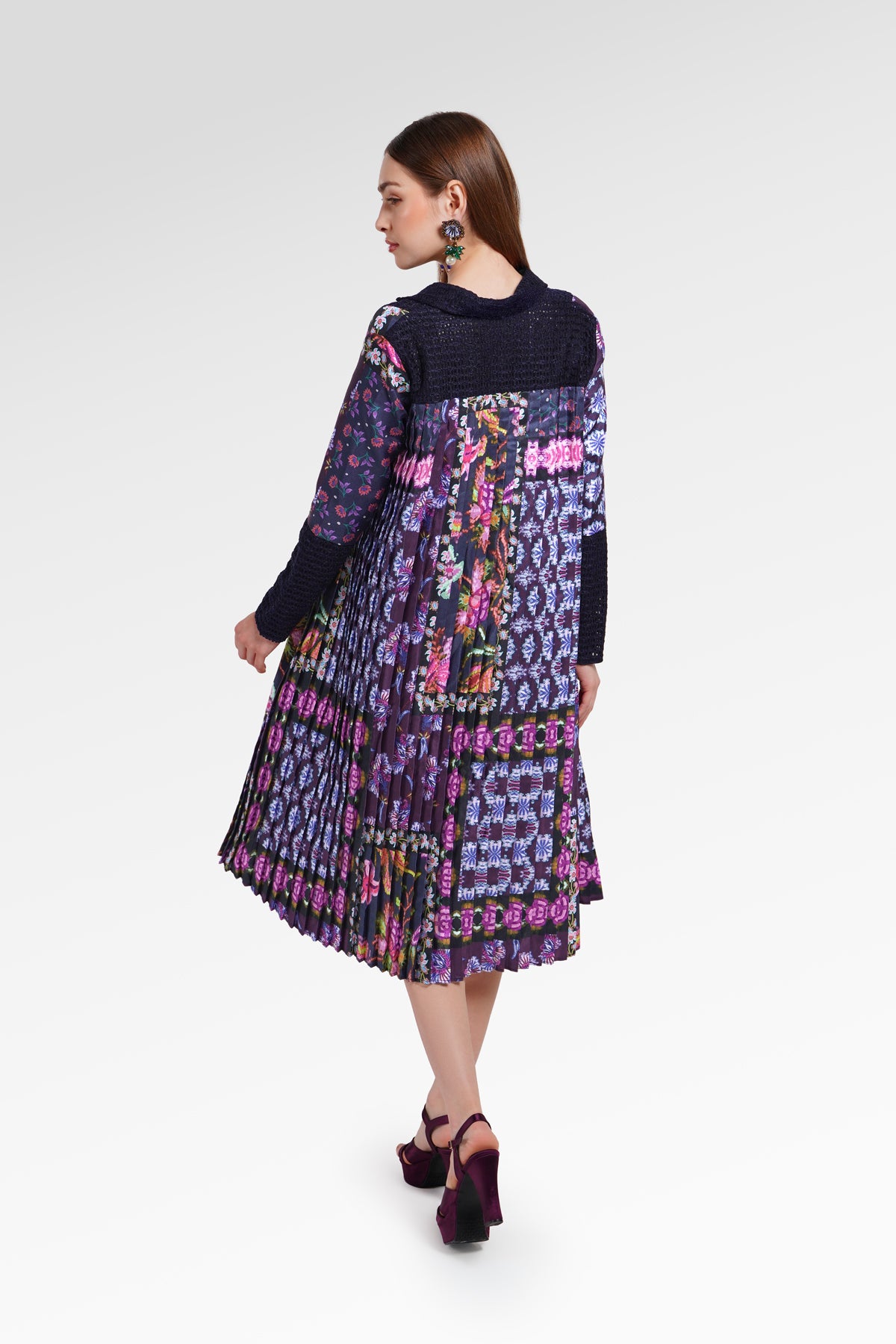 Opulent Bloom Pleated Outer - Midnight Mosaic