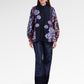Opulent Bloom Pleated Shirt - Midnight Mosaic