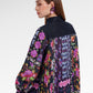 Opulent Bloom Pleated Shirt - Midnight Mosaic