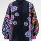 Opulent Bloom Pleated Shirt - Midnight Mosaic