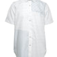 Patchwork Men Shirt - Short Sleeve - Off-White