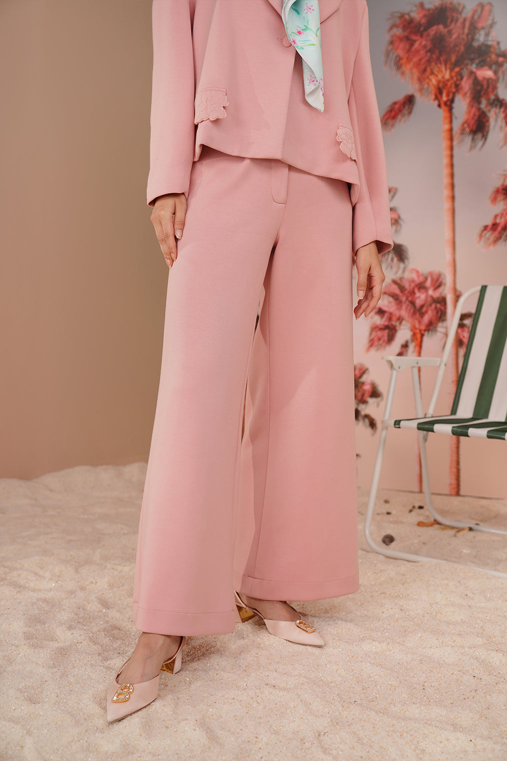 Buttonscarves x Jovian Paradiso Piper Pants In Mellow Rose