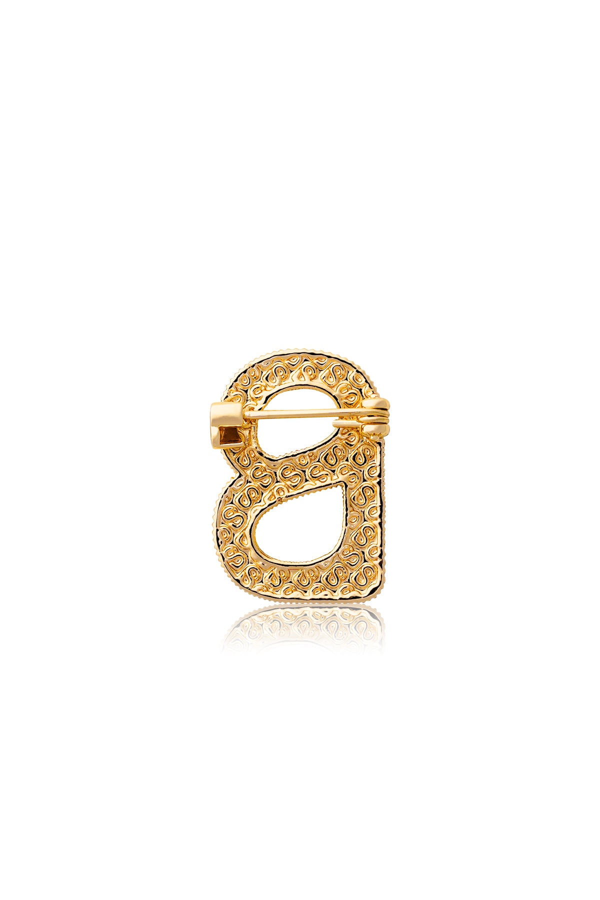 Petite Signature Textured Brooch - Gold