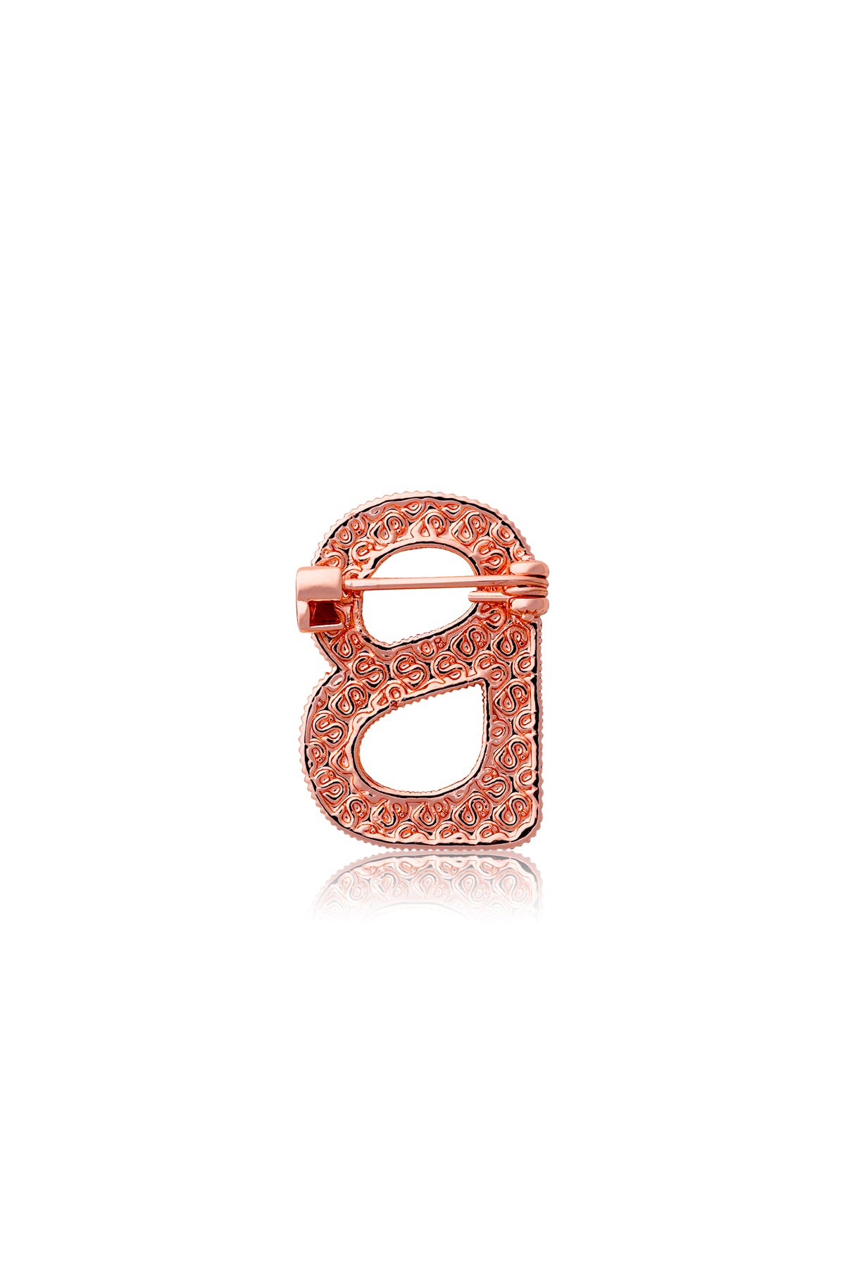 Petite Signature Textured Brooch - Rose Gold