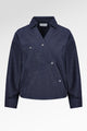 Raine Denim Overlap Top - Denim Blue