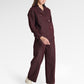 Raine Denim Overlap Top - Maroon