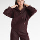 Raine Denim Overlap Top - Maroon
