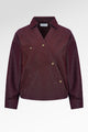 Raine Denim Overlap Top - Maroon