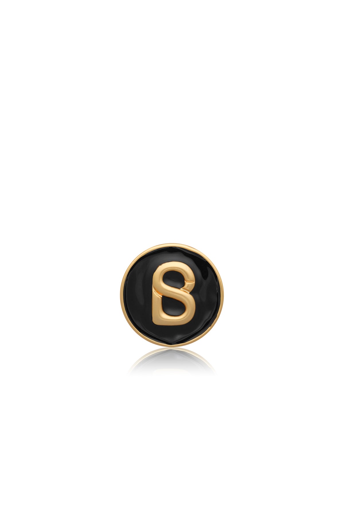 Round Pin Brooch - Black/Gold