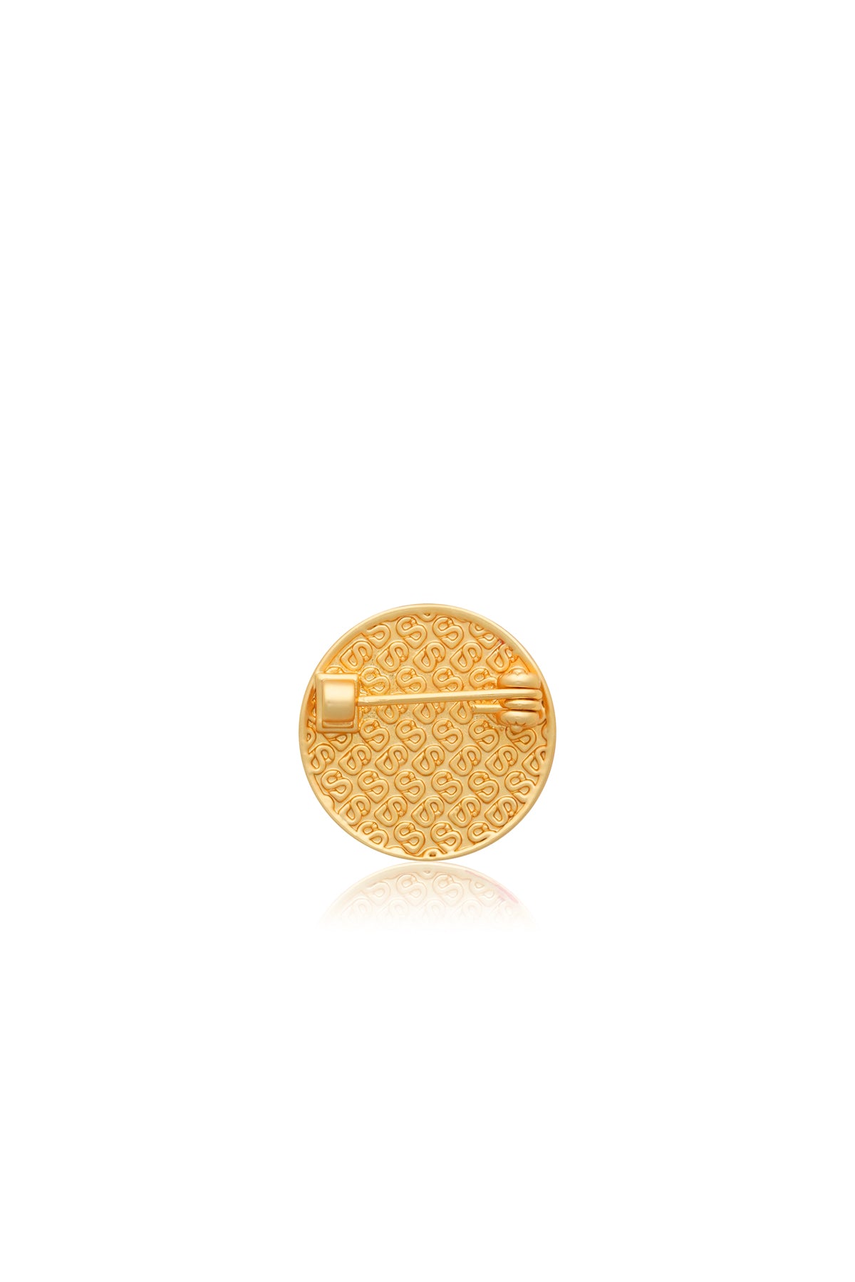 Round Pin Brooch - Red/Gold