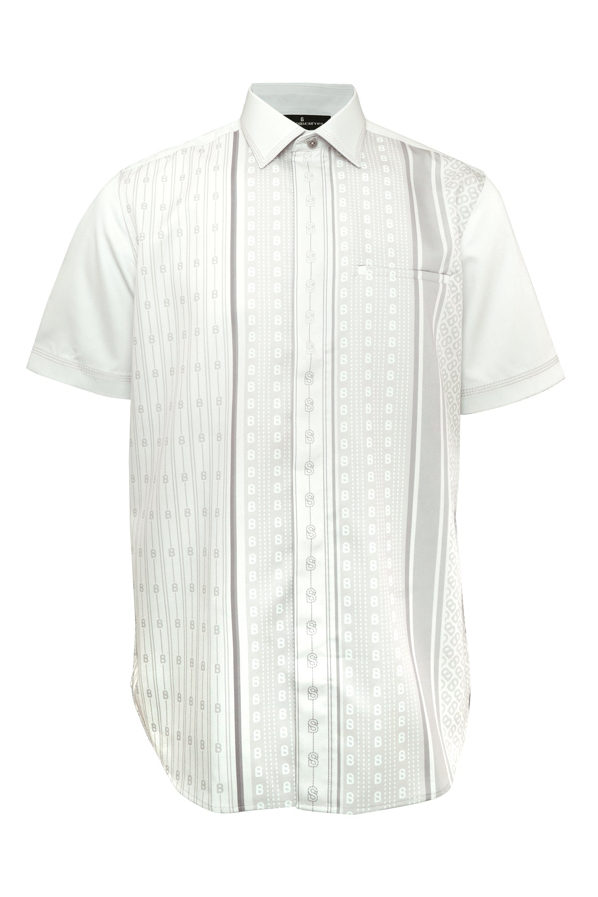 Stripe Men Shirt - Short Sleeve - Beige