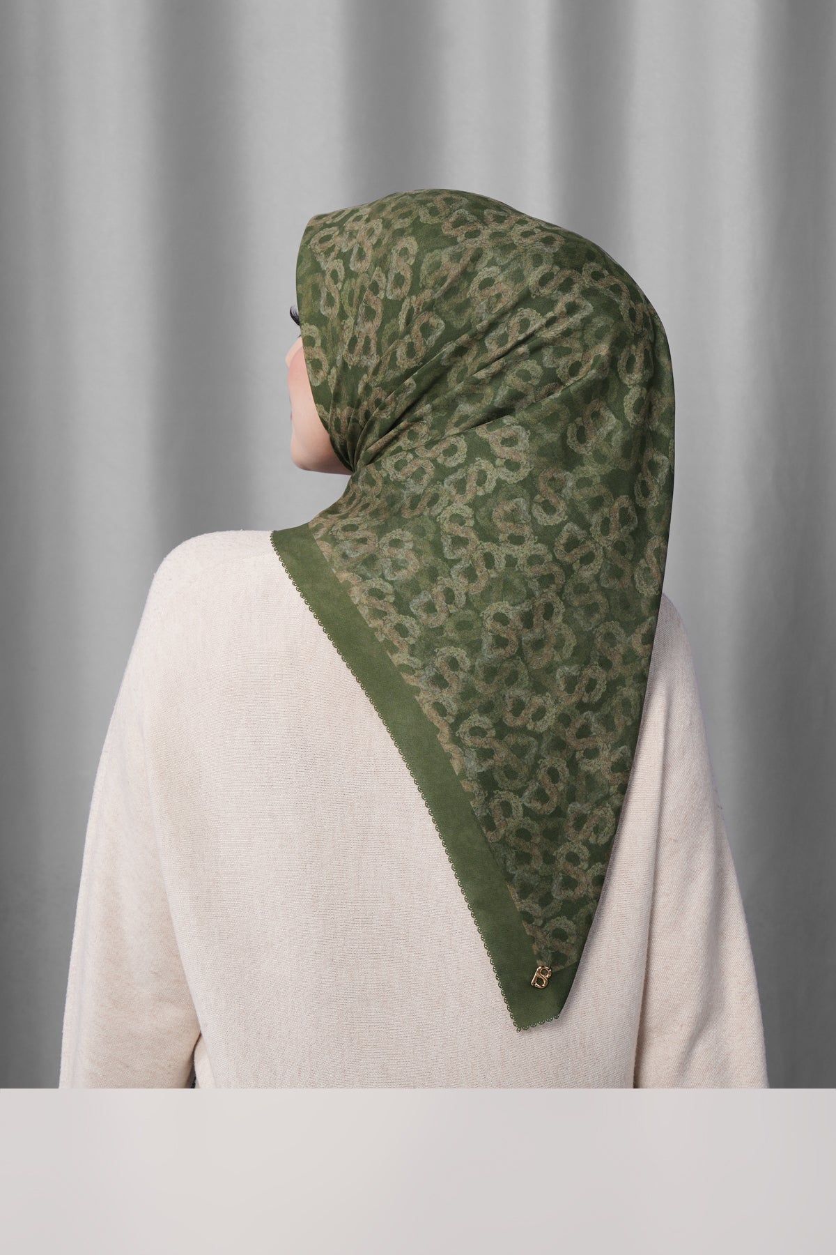 Samla de Fleur Square - Deep Olive