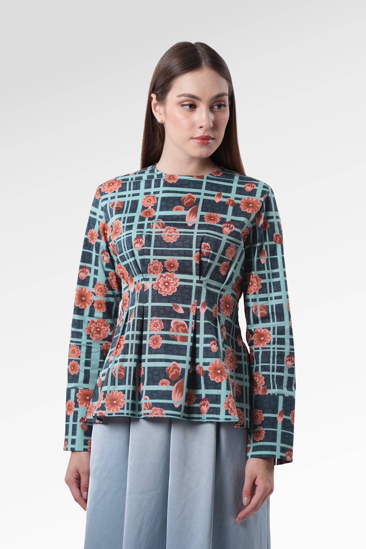 Selena Blouse - Navy Peony