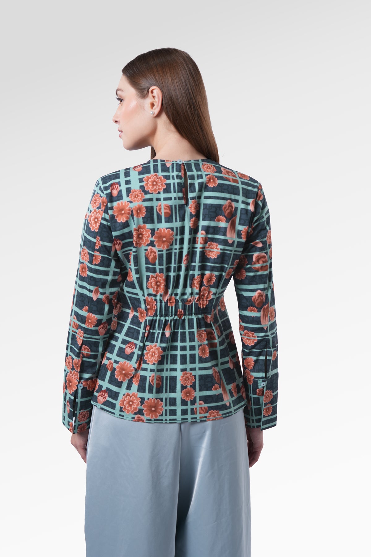 Selena Blouse - Navy Peony