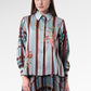 Selena Crop Shirt - Navy Peony