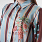 Selena Crop Shirt - Navy Peony