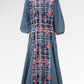 Selena Godet Shirt Dress - Navy Peony