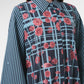 Selena Godet Shirt Dress - Navy Peony