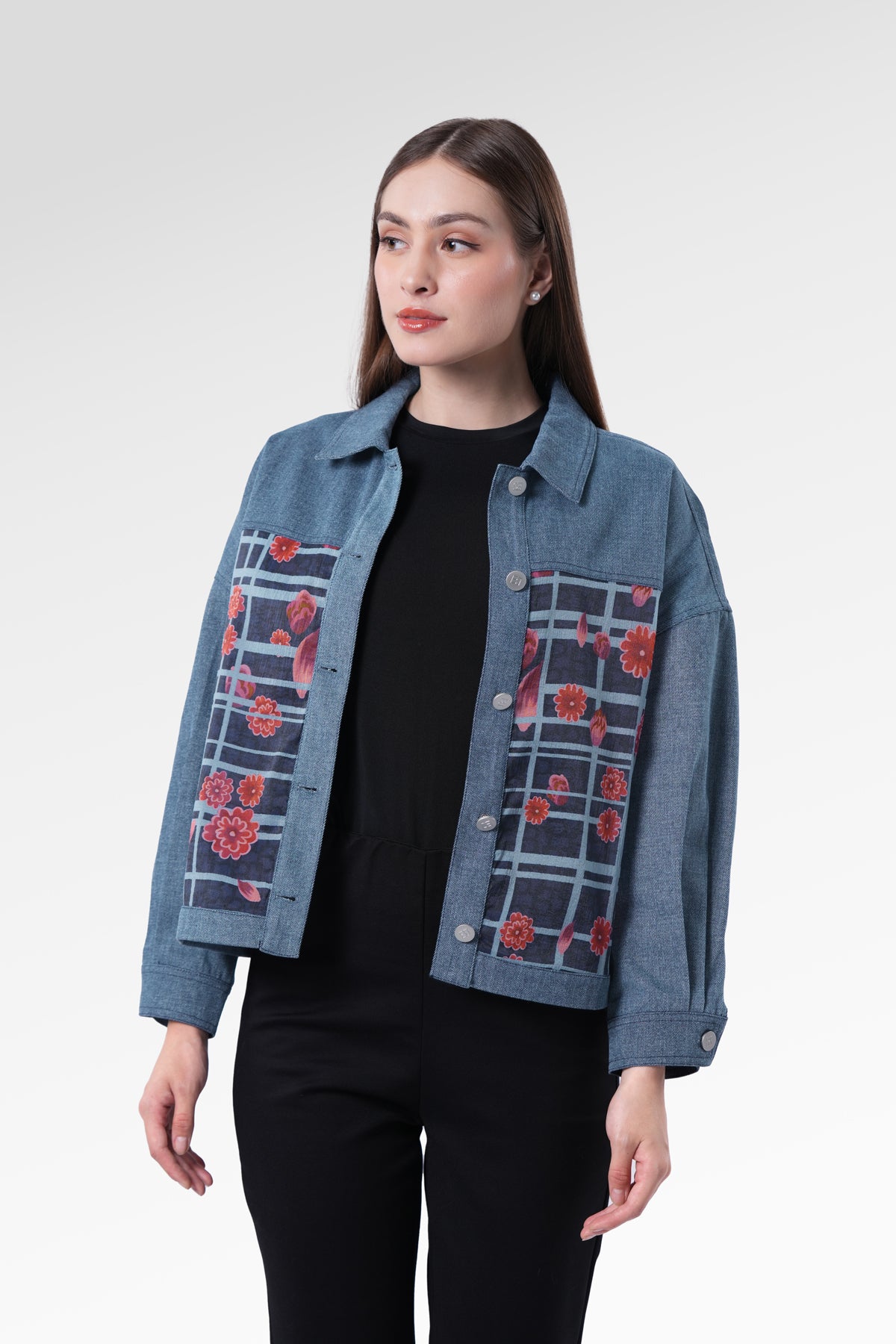 Selena Jacket - Navy Peony