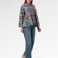 Selena Oversized Shirt - Navy Peony