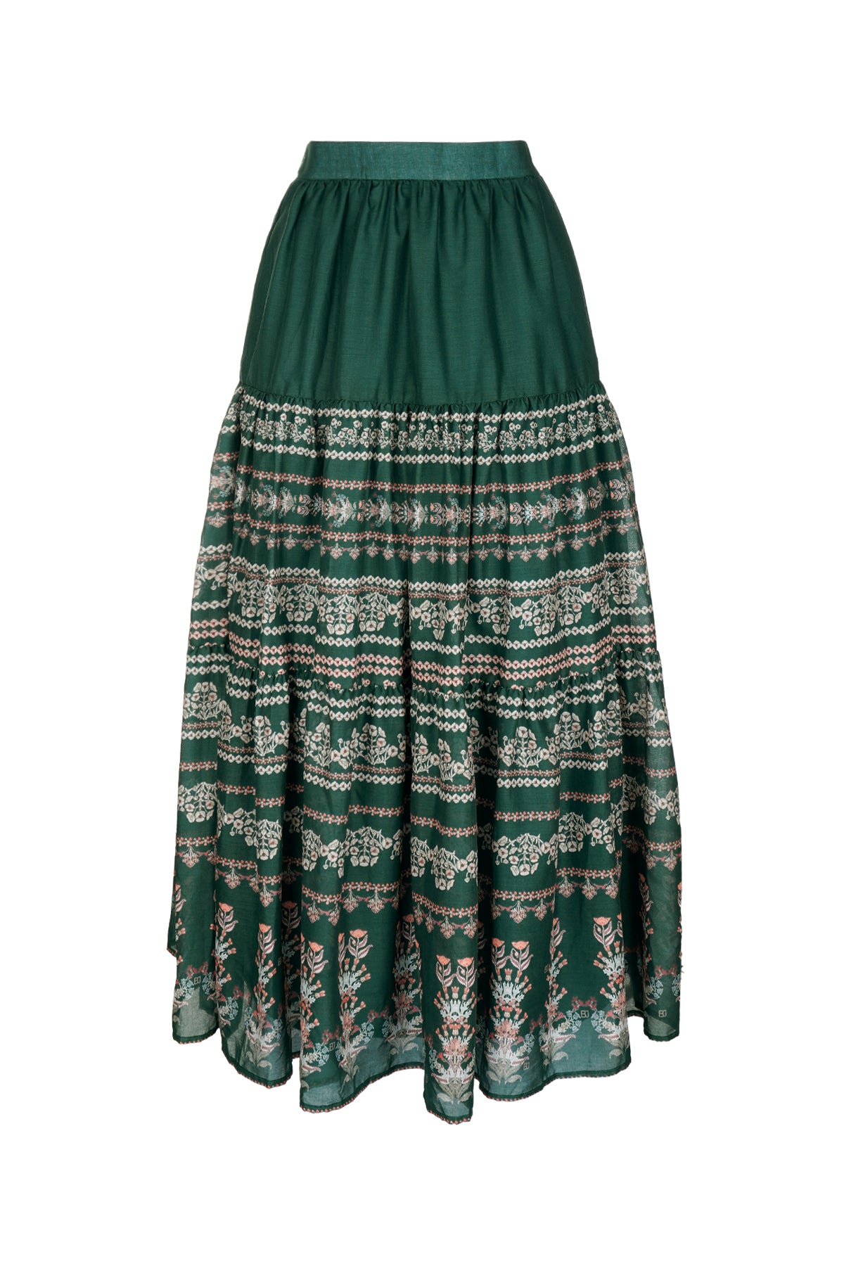 Serenity Soiree Tiered Skirt - Emerald