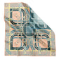 Silk Jacquard Square - Saddle Peach & Blue