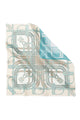 Silk Jacquard Square - Saddle Vanilla & Blue