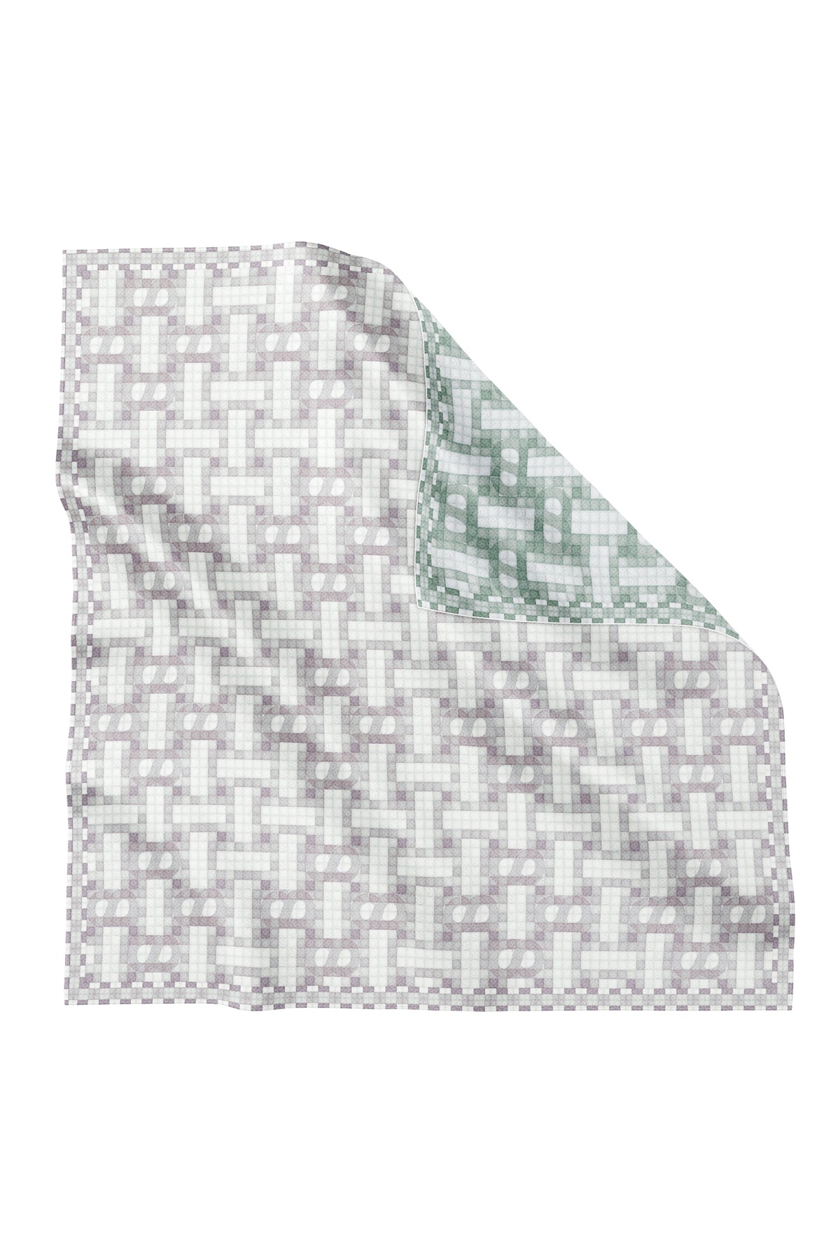 Silk Jacquard Square - Webbing Sage & Amethyst