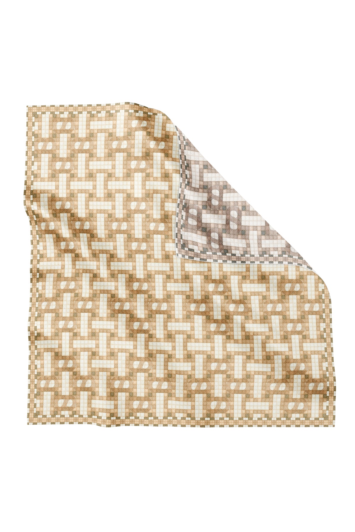 Silk Jacquard Square - Webbing Taupe & Gold