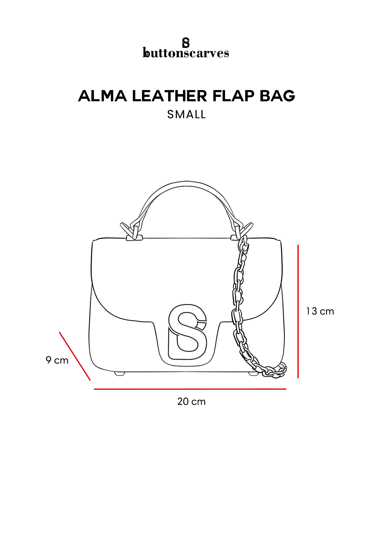 Alma Leather Flap Bag Small - Black