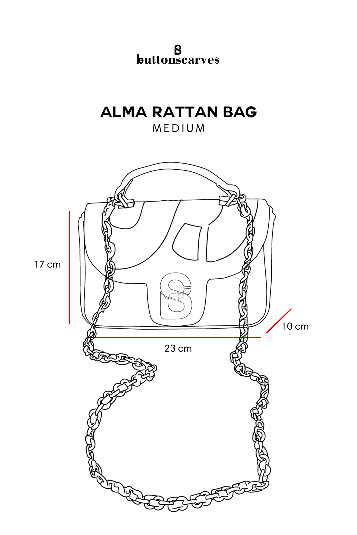 Alma Rattan Bag Medium - Caramel