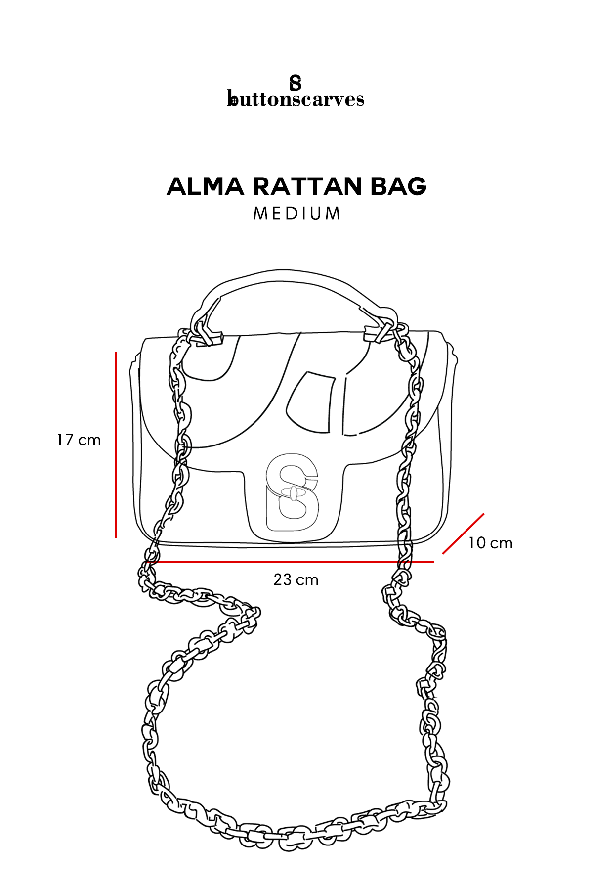 Alma Rattan Bag Medium - White