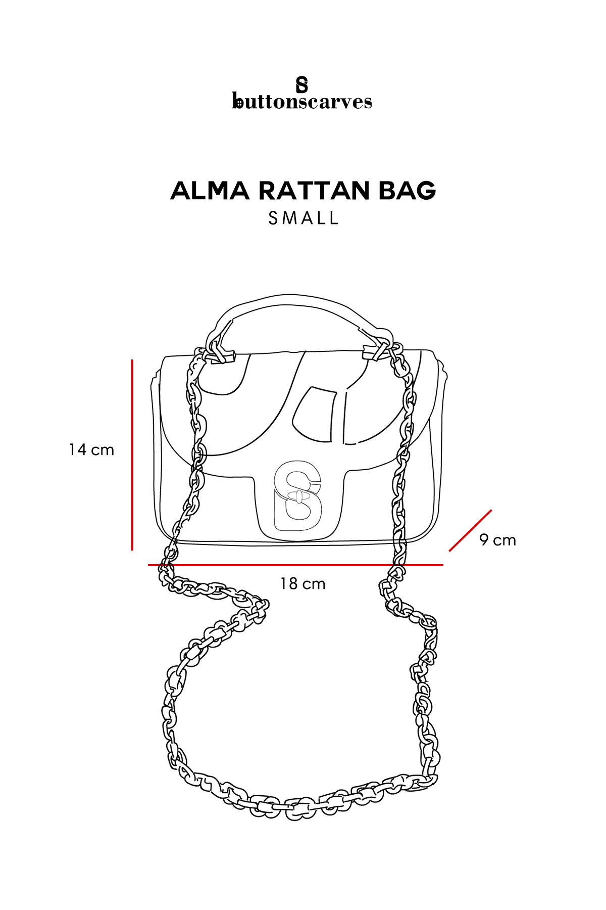 Alma Rattan Bag Small - Caramel